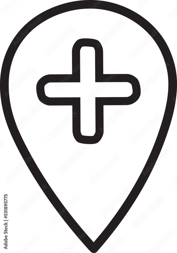 Obraz premium pin location doodle icon