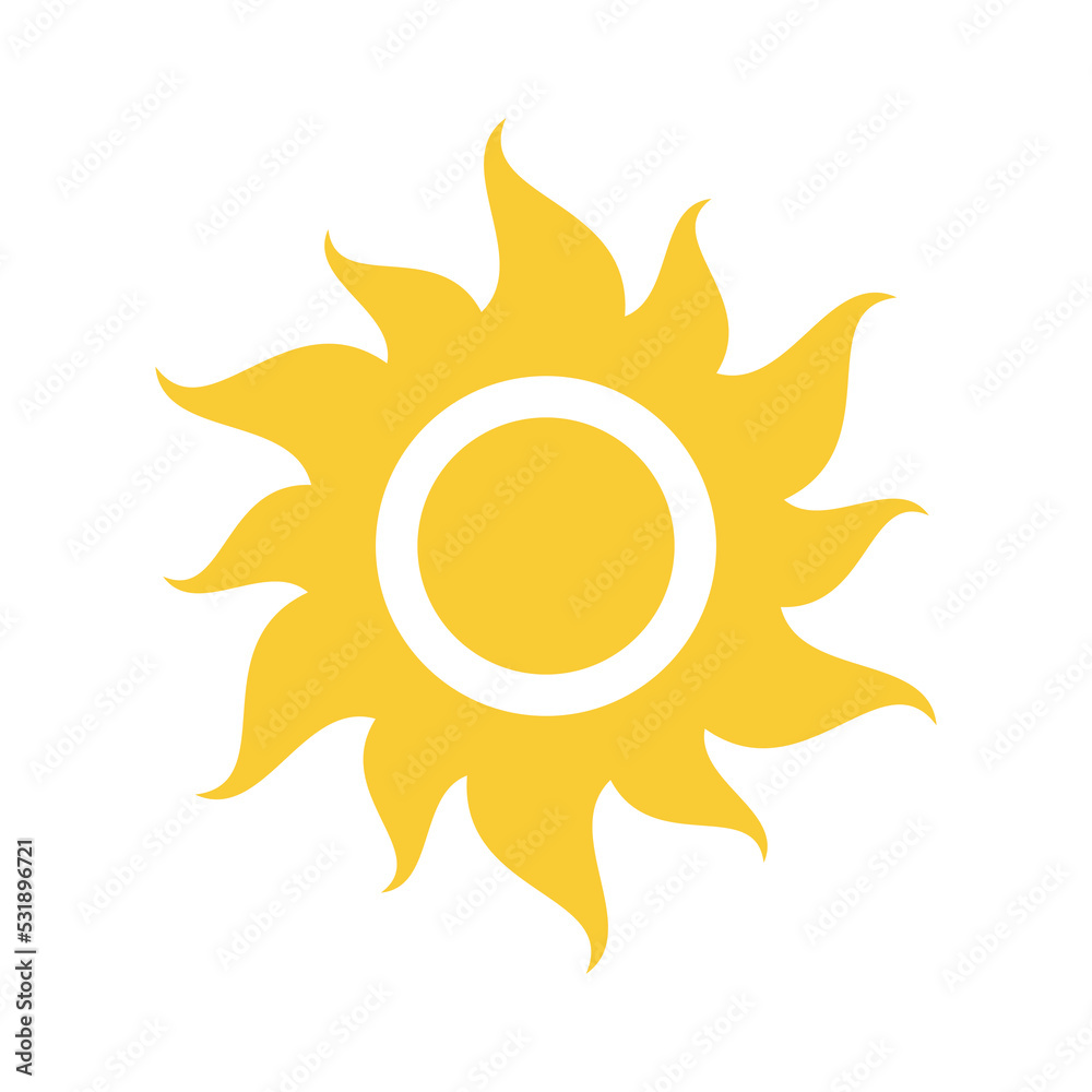 Artistic sun vector icon. Simple sunshine filled symbol. Artistic sun vector icon. Simple sunshine filled symbol.