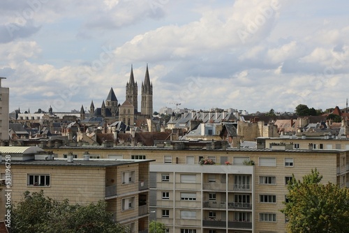 Vue d'ensemble de la ville de Caen depuis le chateau, ville de Caen, département du Calvados, France