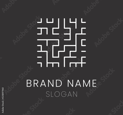 maze or labyrinth shape as a logo - abstract logo design for company