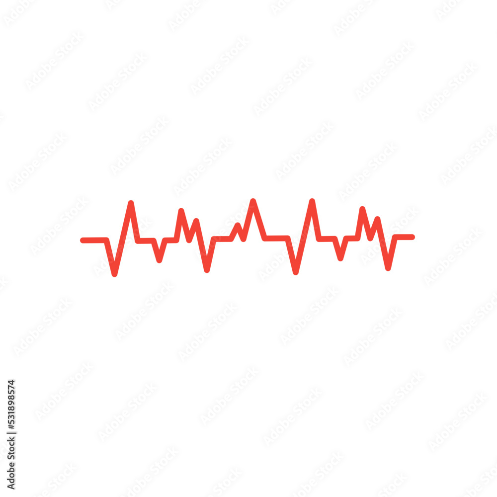 Heartbeat / heart beat pulse flat vector icon 