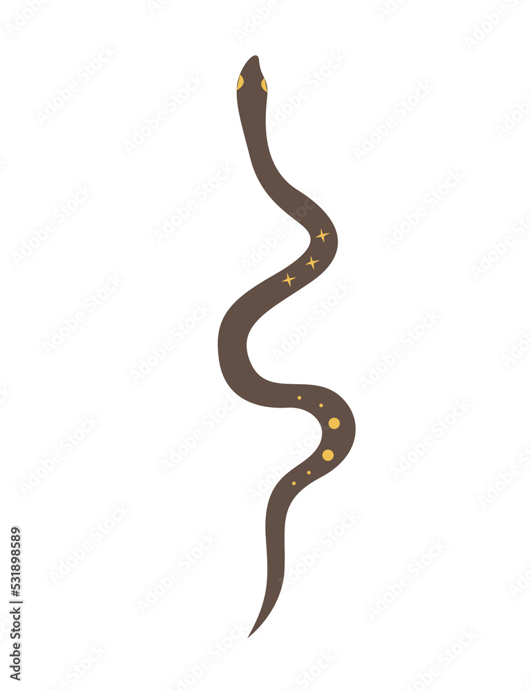 Obraz premium Collection of vector magic fairy tale elements, icons and illustrations. Snake.