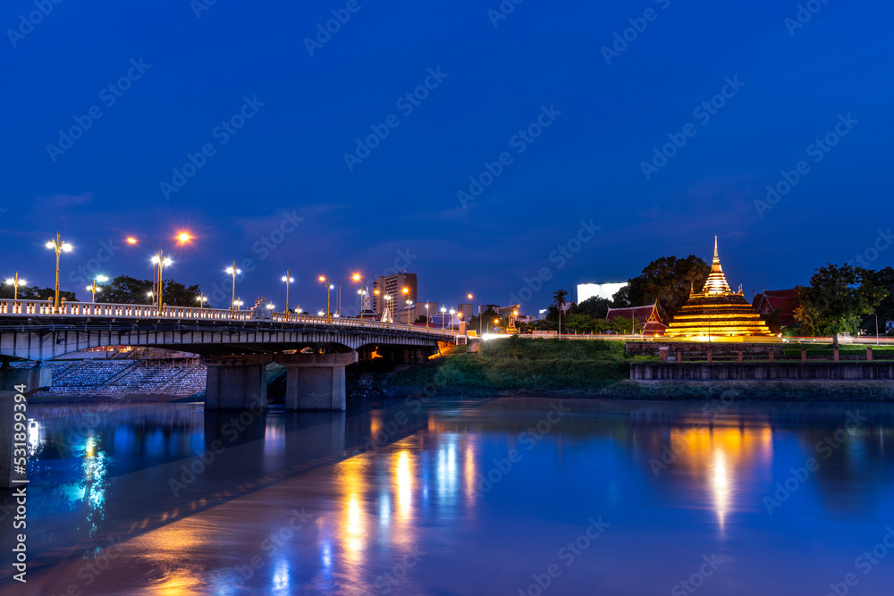 pagoda with the river in Phitsanulok Province