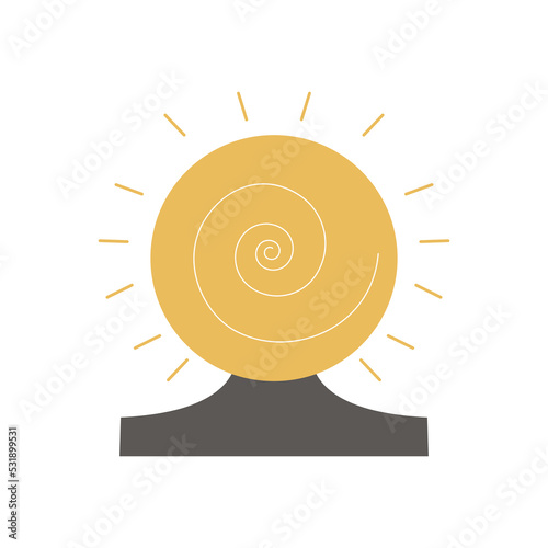 Collection of vector magic fairy tale elements, icons and illustrations. Crystall ball.
