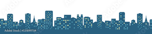 Night panoramic cityscape vector illustration