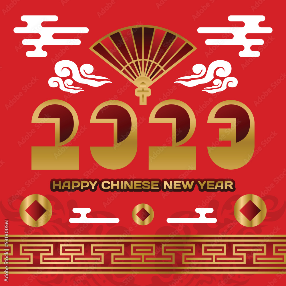 Square happy chinese new year 2023 banner template design Square happy chinese new year 2023 banner template design