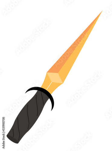 Collection of vector magic fairy tale elements, icons and illustrations. Dagger.
