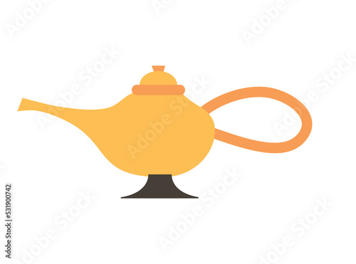 Collection of vector magic fairy tale elements, icons and illustrations. Aladdin's lamp