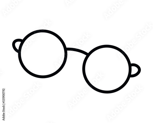 Collection of vector magic fairy tale elements, icons and illustrations. Glasses.
