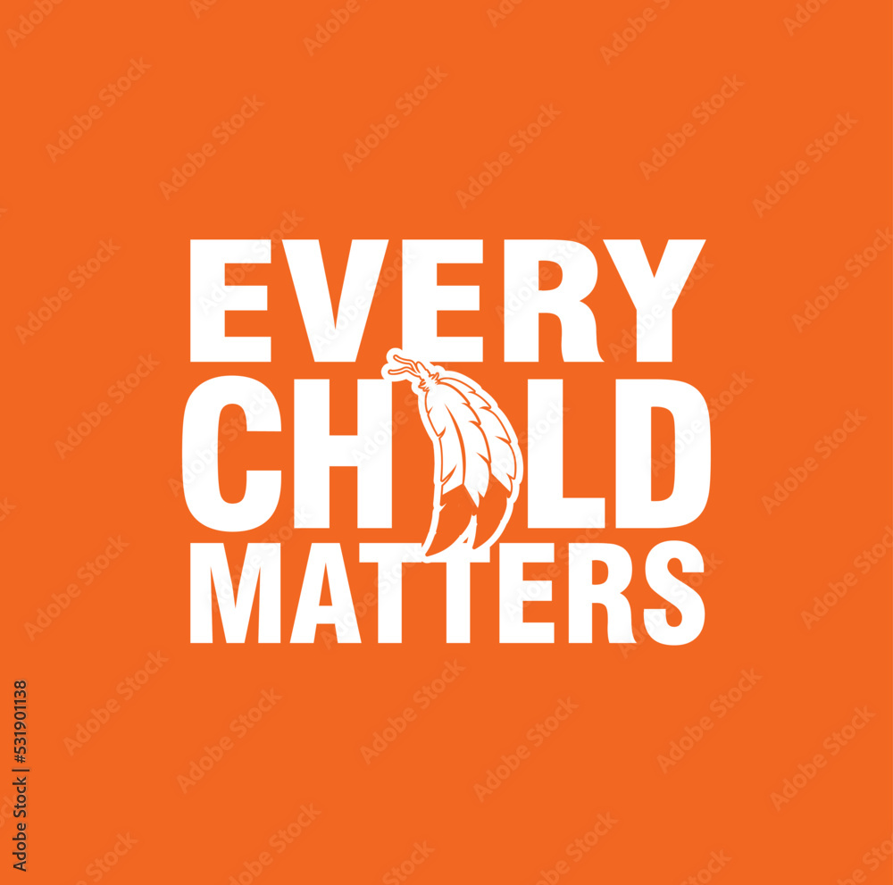 Every Child Matters Logo. National Day of Truth and Reconciliation. Orange Shirt Day of Canada