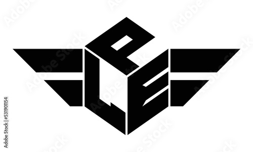 PLE three letter gaming logo in polygon cube shape logo design vector template. wordmark logo | emblem logo | monogram logo | initial letter logo | sports logo | minimalist logo | typography logo |