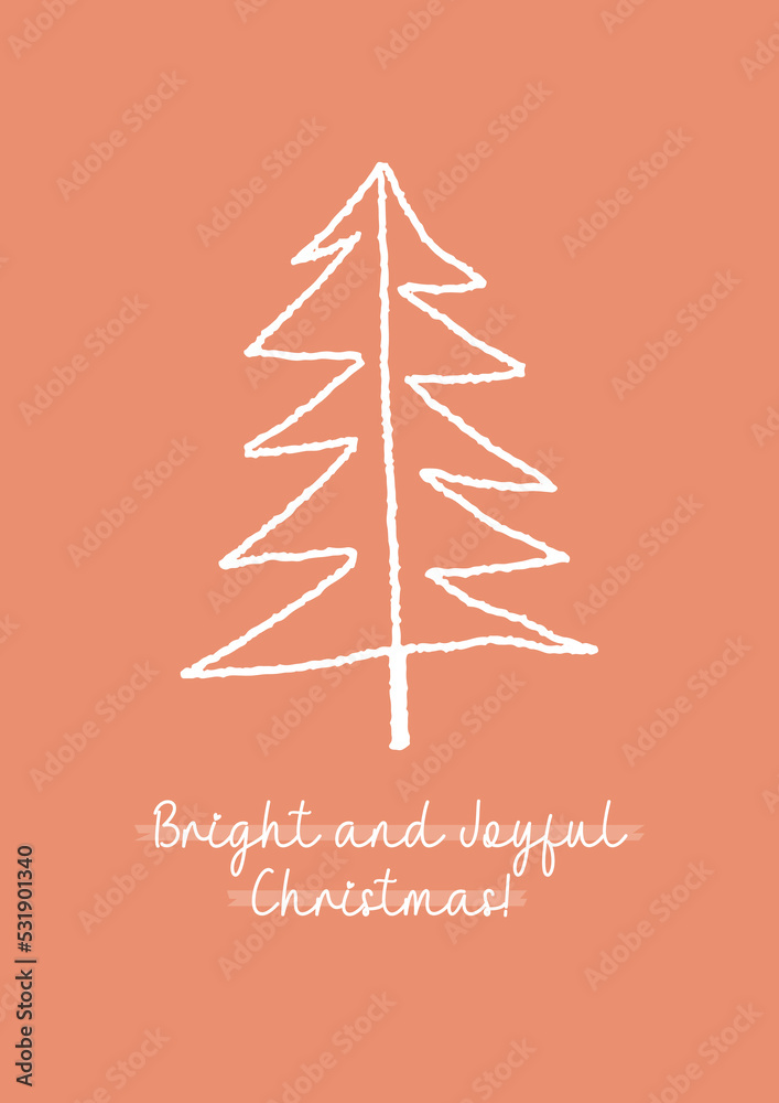 New Year and Christmas card A 4 vector illustration of a hand-drawn Christmas tree in boho-modern colors. Ideal for printing, postcard, banner, web site New Year and Christmas card A 4 vector illustration of a hand-drawn Christmas tree in boho-modern colors. Ideal for printing, postcard, banner, web site
