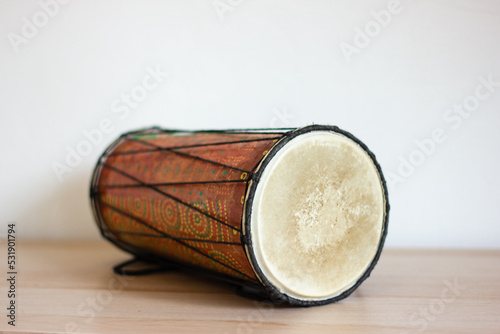 African traditional colorful wooden drum