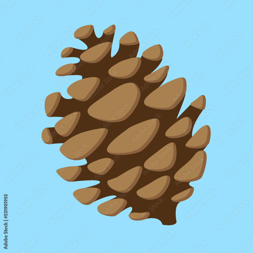 Pine cone, illustration, vector, cartoon Pine cone, illustration, vector, cartoon