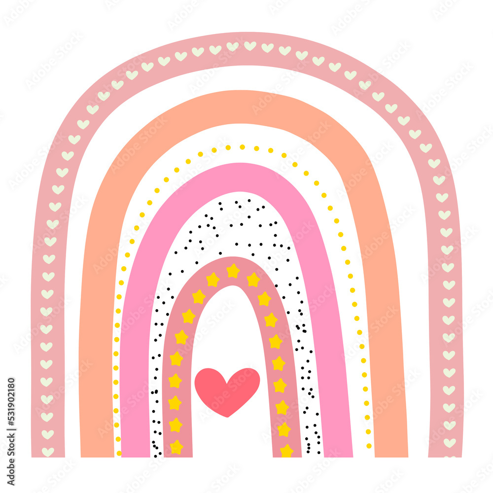 Cute Rainbow Hand Drawn Illustration Cute Rainbow Hand Drawn Illustration