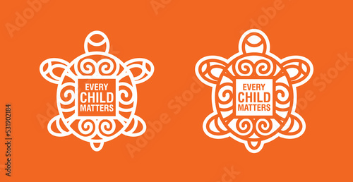 Every Child Matters Logo. National Day of Truth and Reconciliation. Orange Shirt Day of Canada. September 30. Vector Illustration Icon.