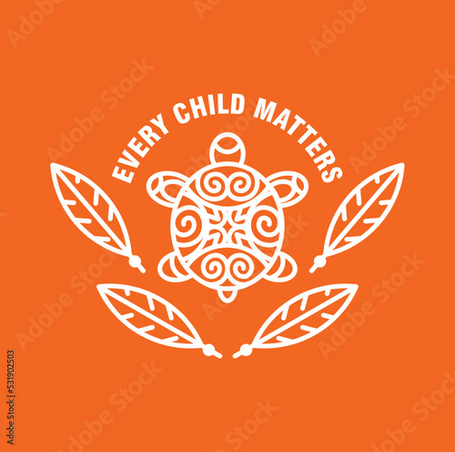 Every Child Matters Logo. National Day of Truth and Reconciliation. Orange Shirt Day of Canada. September 30. Vector Illustration Icon.
