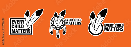 Every Child Matters Logo. National Day of Truth and Reconciliation. Orange Shirt Day of Canada. September 30. Vector Illustration Icon.