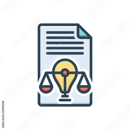 Color illustration icon for infringement 