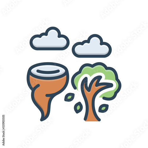 Color illustration icon for gale