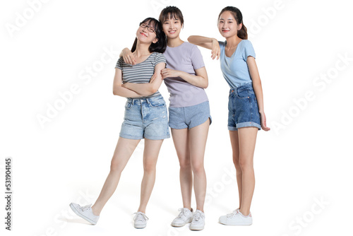 Portrait of cheerful college students photo