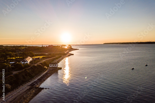 Drone Shot of the South Coast of England at Sunrise