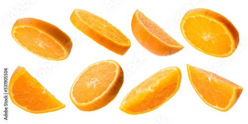 Fototapeta orange sliced variety on transparent background, PNG image.