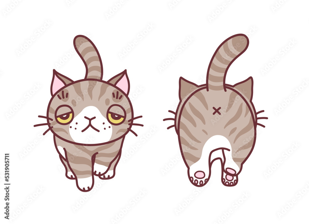 Premium Vector  A cartoon of two cats with the word cat on the front.