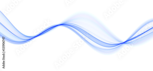 Blue abstract wave. Magic line design. Flow curve motion element. Neon gradient wavy illiustration.