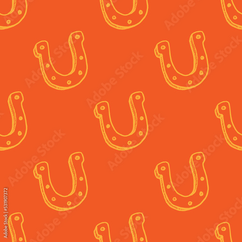 horseshoe vector seamless pattern for print or web design