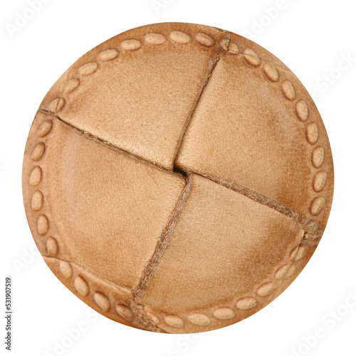 Detail of the button isolated on transparent background