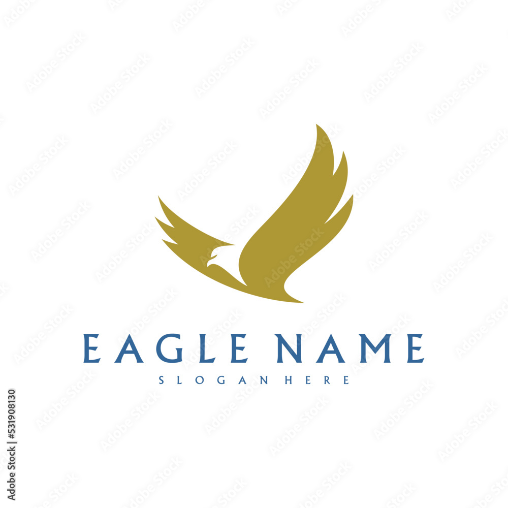 Fototapeta premium Eagle logo design vector template. Simple icon symbol