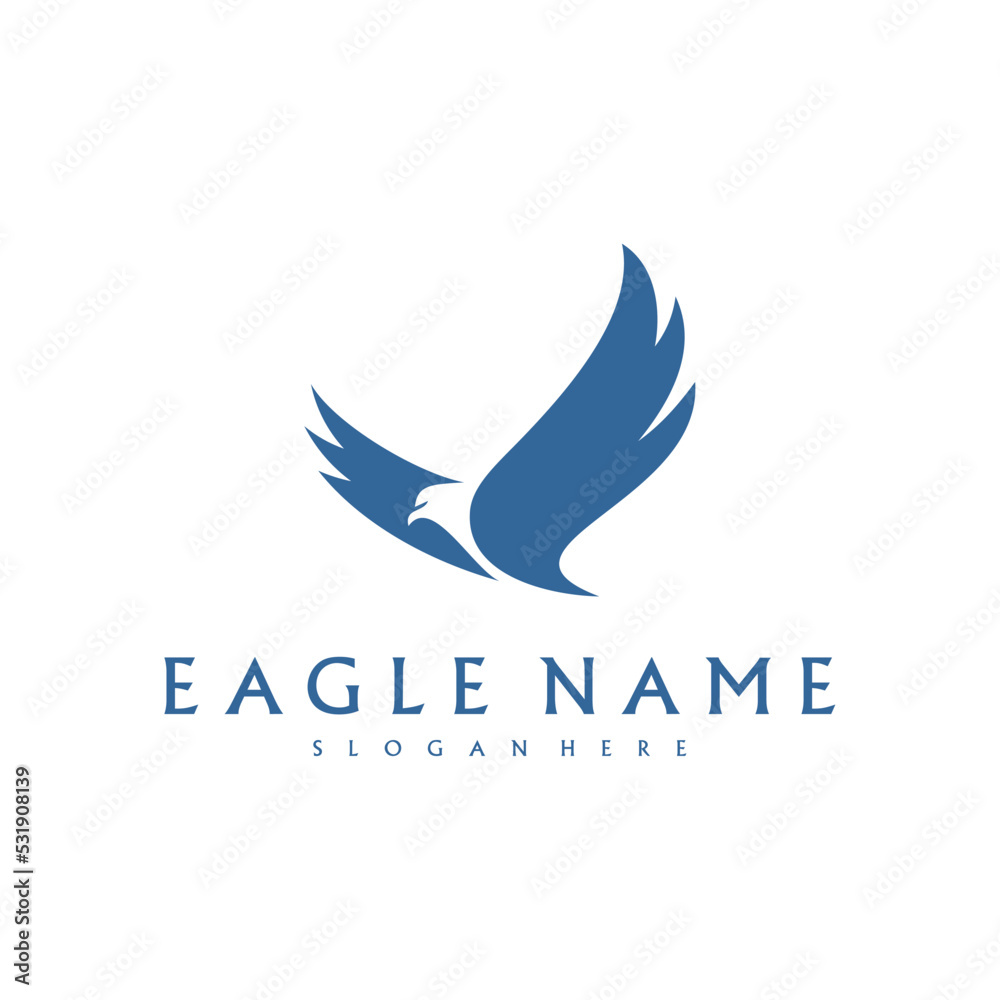 Eagle logo design vector template. Simple icon symbol