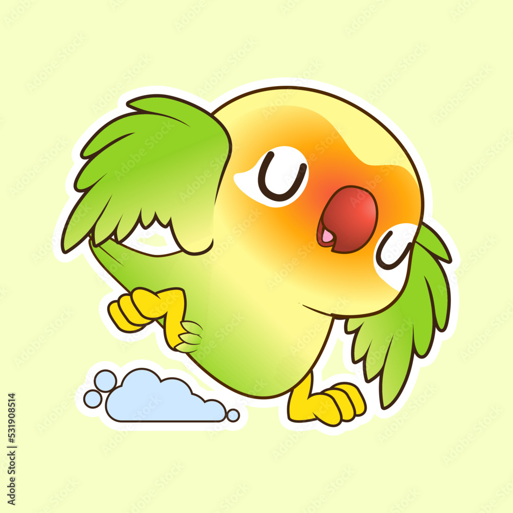 Obraz premium cute little love bird vector illustration