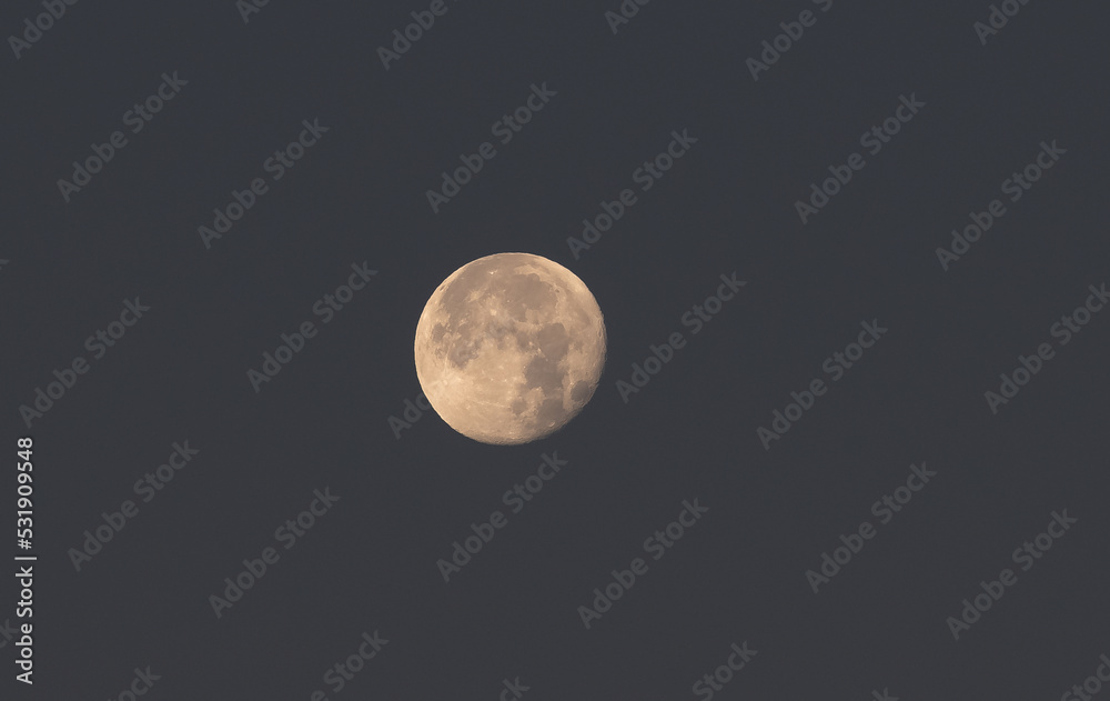 Obraz premium full moon over black sky background, night time.