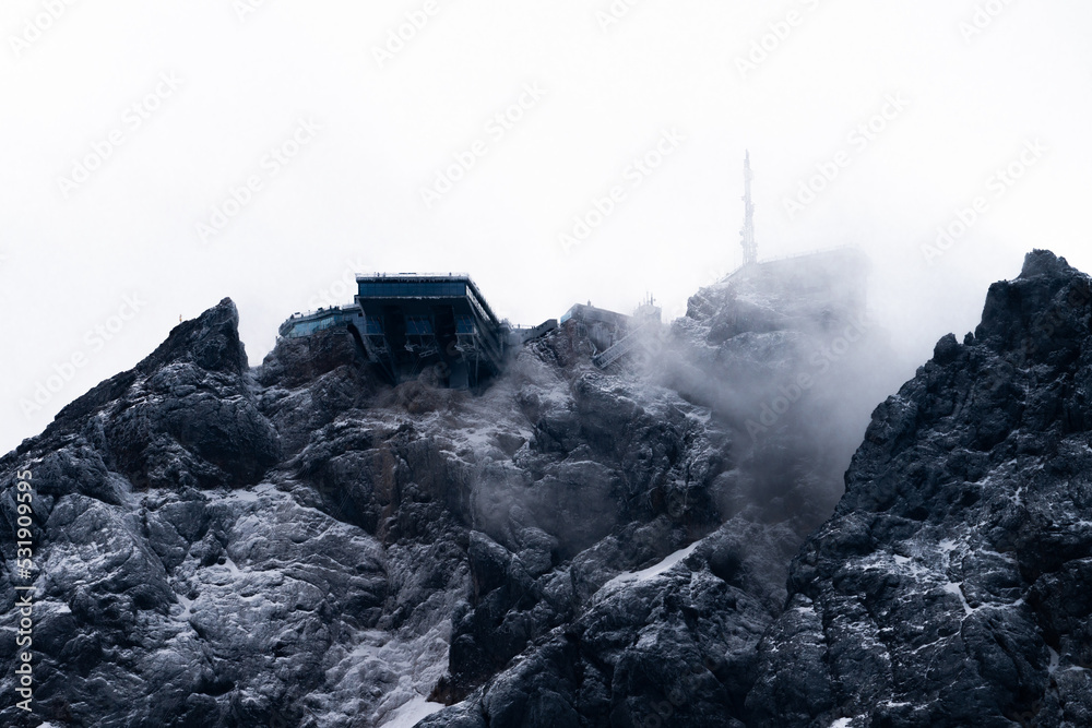 Fototapeta premium Zugspitze with frost on the peak