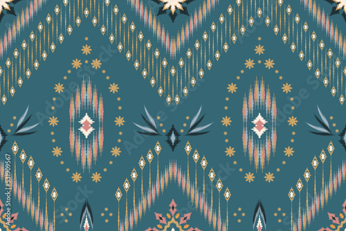 Valokuva Ikat geometric folklore ornament with tribal ethnic seamless striped pattern Aztec style
