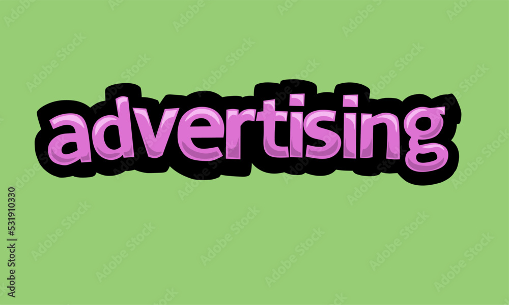 ADVERTISING writing vector design on a green background