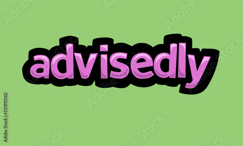 ADVISEDLY writing vector design on a green background
