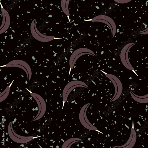 Banana pattern on a dark background. Illustration. Vector work.
