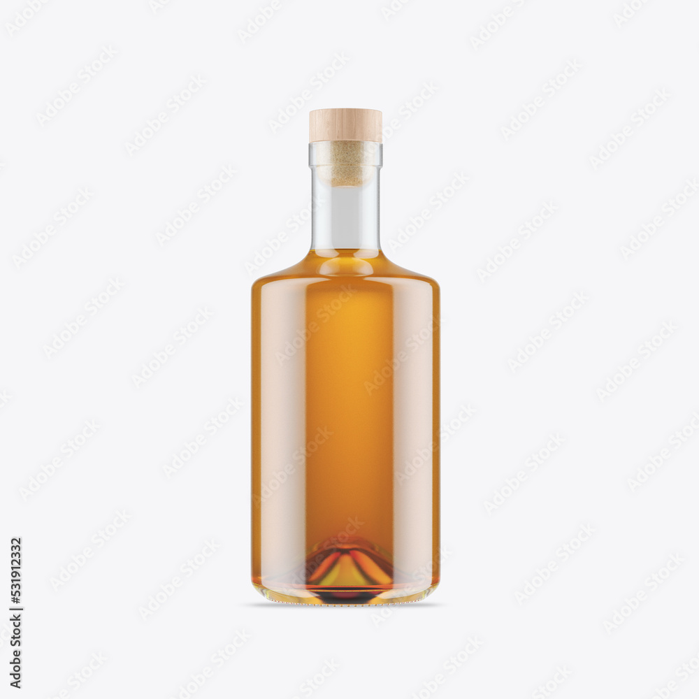 Whiskey Glass Bottle Mockup. 3D render Whiskey Glass Bottle Mockup. 3D render