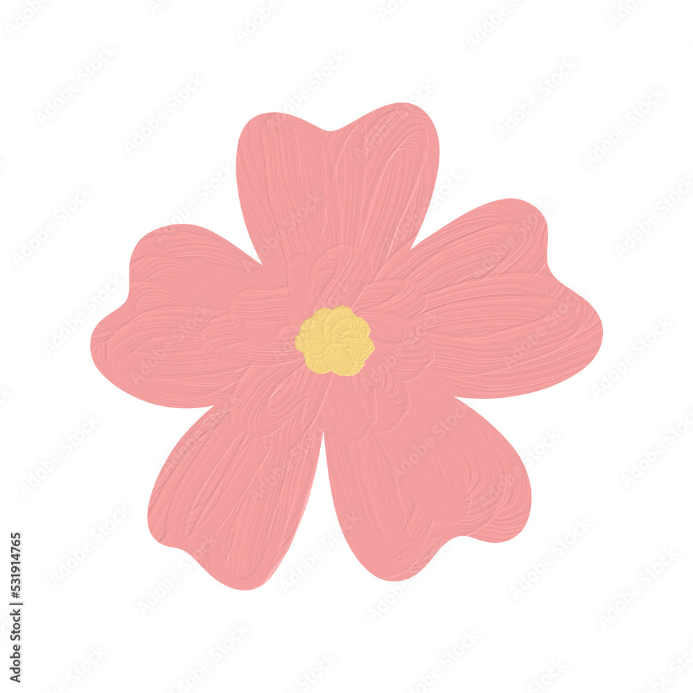 Oil Paint Pink Flower Oil Paint Pink Flower