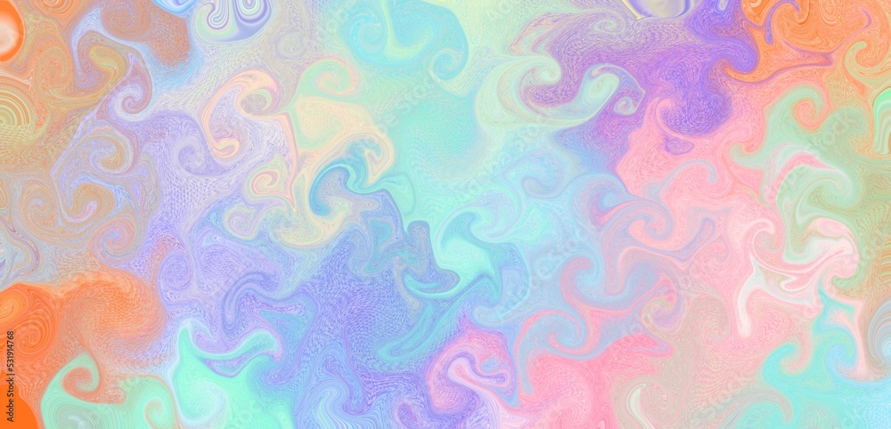 Unique colorful curlies art background