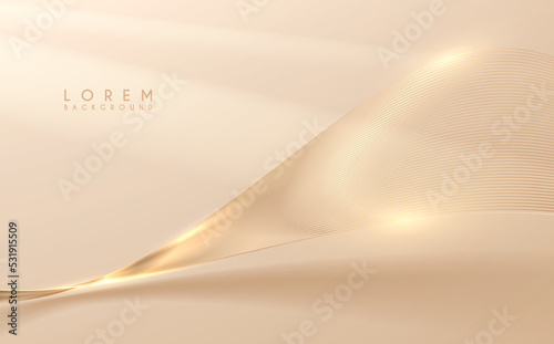 Abstract golden lines background with glow effect