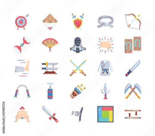 Martial Arts and karate icon set