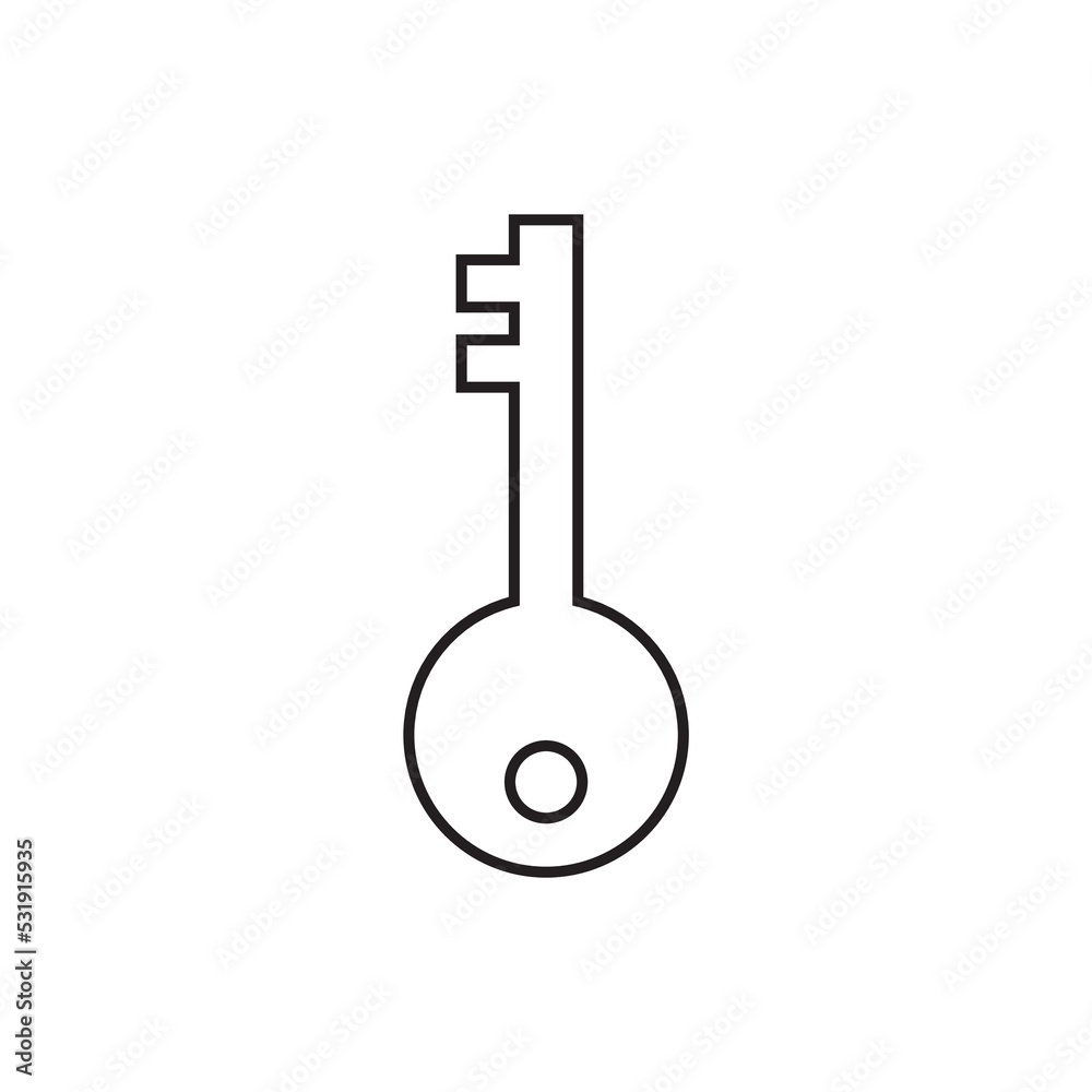 Graphic flat key icon for your design and website Graphic flat key icon for your design and website