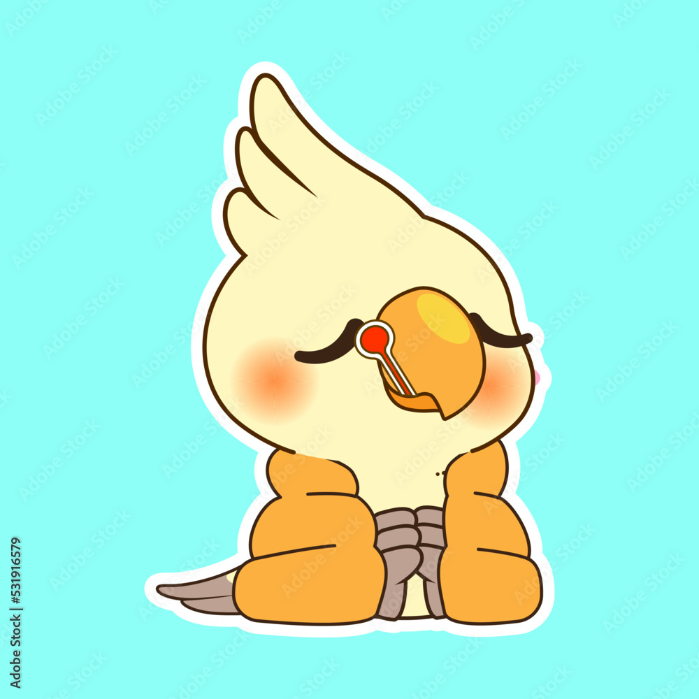 Obraz premium cute little parrot vector illustration