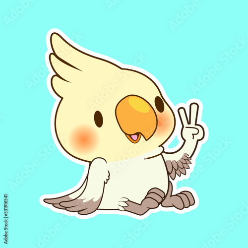 cute little parrot vector illustration