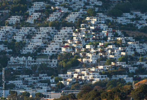 Fototapeta Naklejka Na Ścianę i Meble -  Bodrum Beachs and Marina Drone Photo, Bodrum City Mugla, Turkey