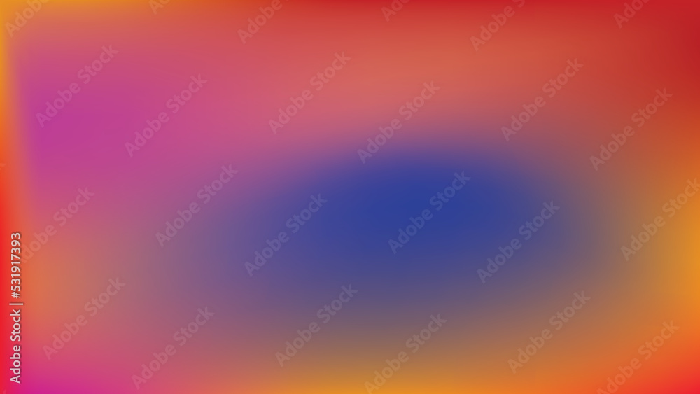 abstract blurred gradient blue yellow and red background vector illustration